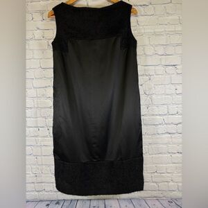 Longchamp (40) Black Luxury Silk Mohair Sleeveless Classic Chic Sheath Dress M